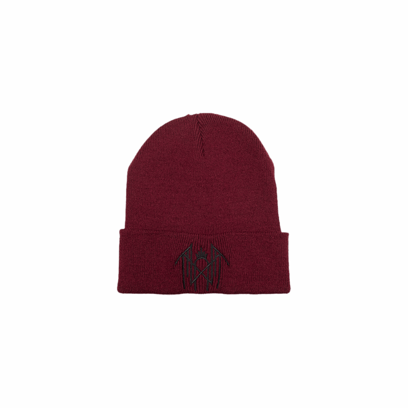 Embroidered Emblem Beanie Burgundy